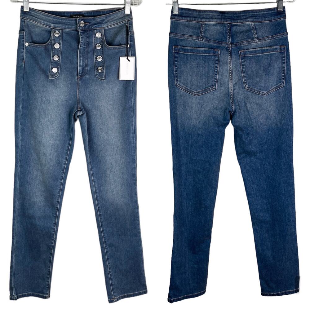 1.State High Rise Button Front Jeans 28 New